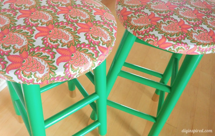 Emerald Green and Gold DIY Stool Makeover