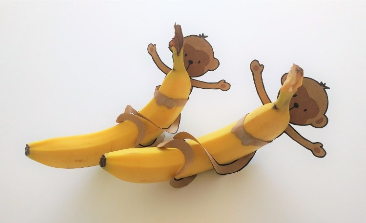 Monos imprimibles para golosinas de plátano