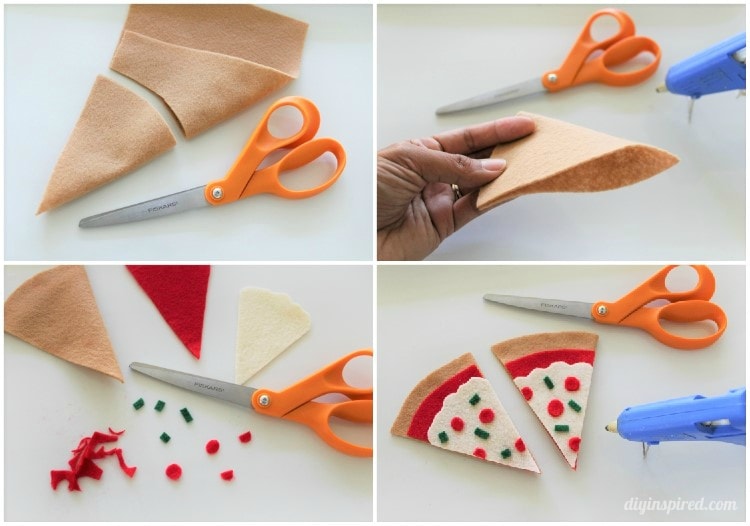 How to make a no sew DIY Felt Pizza Bookmark for a back to school kid’s craft.