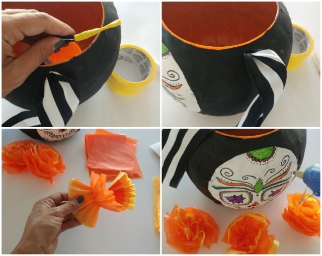 Day of the Dead Paper Mache Trick or Treat Pail DIY Inspired