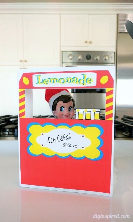 Get an Elf on a Shelf Printable Lemonade Stand for your Elf this Holiday Season