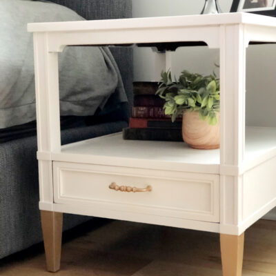 DIY White and Gold Nightstands