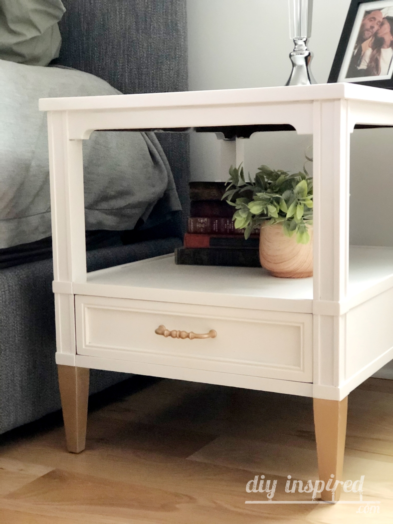 DIY White and Gold Nightstands