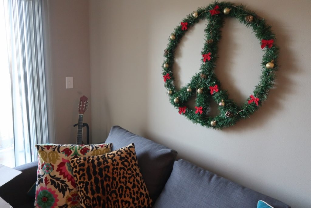 Repurposed DIY Peace Sign Wreath