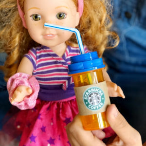 Recycled Craft Doll Starbucks Drinks