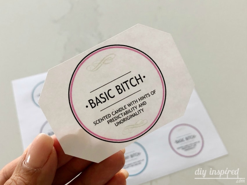 Basic Bitch Party Label