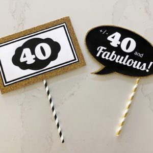 Free 40th Birthday Photo Booth Props - DIY Inspired