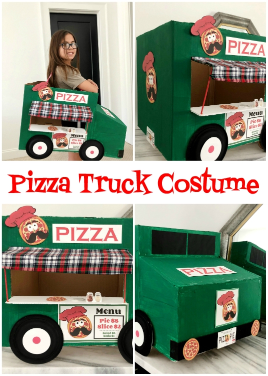 DIY Pizza Cardboard Costume for Halloween