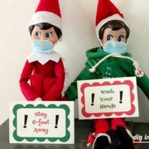 Elf DIY Face Masks with Free Printable Signs - DIY Inspired
