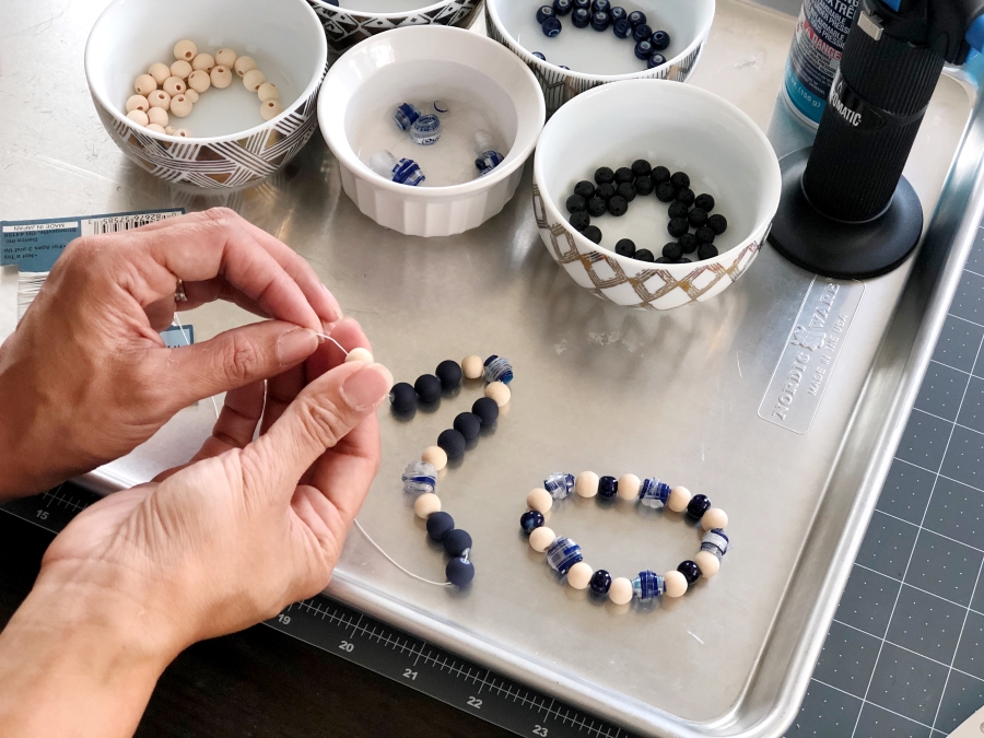 DIY Recycled Bead Bracelets