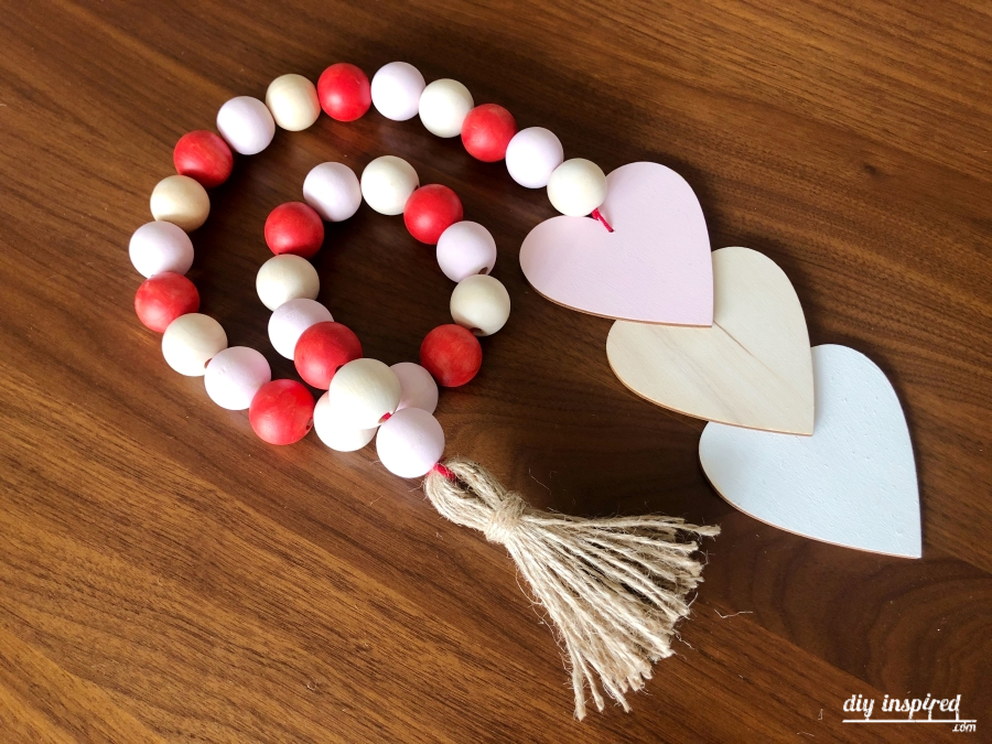 Diy Wood Bead Valentine Garland Inspired - Wooden Beads Decor Ideas