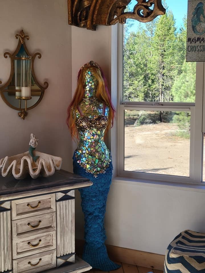 Mermaid Repurposed with DVD's and CD's