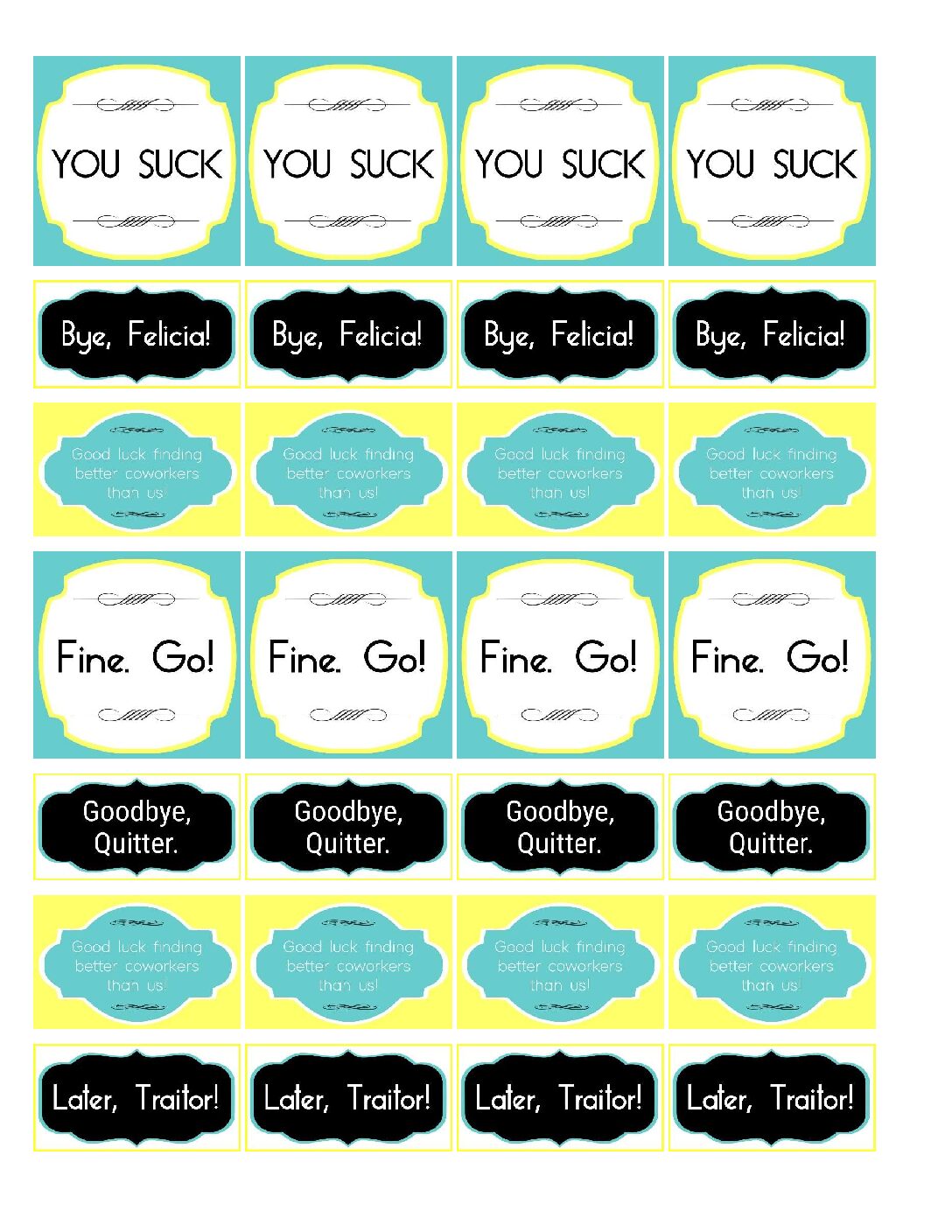 Printable Farewell Cupcake Toppers