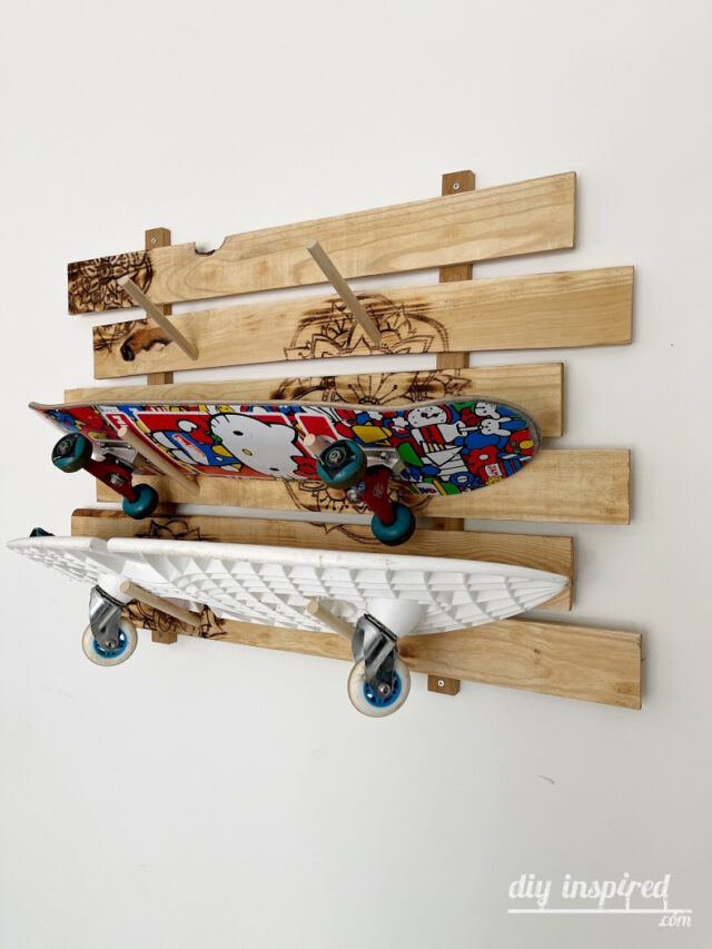 Easy Torched DIY Skateboard Wall Rack DIY Inspired
