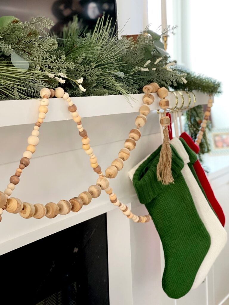 DIY Wooden Bead Christmas Garland