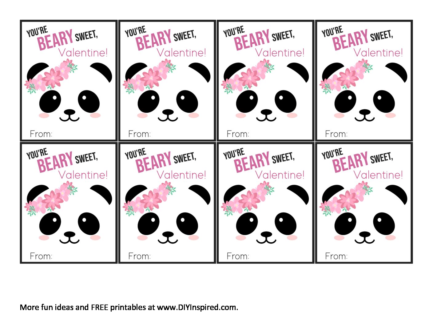 Panda Valentine Printable - DIY Inspired